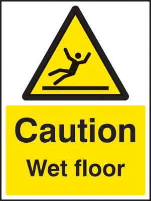 14223E Caution wet floor Rigid Plastic (200x150mm) Safety Sign