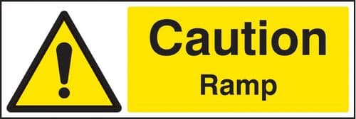 14257G Caution ramp Rigid Plastic (300x100mm) Safety Sign