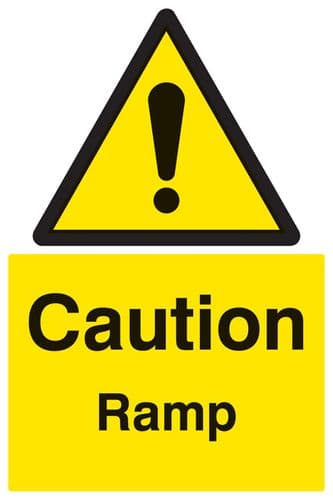 14257P Caution ramp Rigid Plastic (600x400mm) Safety Sign