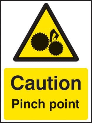 14283E Caution pinch point Rigid Plastic (200x150mm) Safety Sign