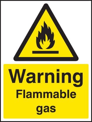 14421K Flammable gas Rigid Plastic 400x300mm Safety Sign