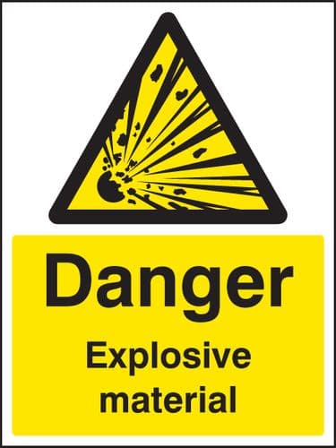 14431E Danger explosive material Rigid Plastic (200x150mm) Safety Sign