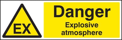 14479E Danger explosive atmosphere Rigid Plastic (200x150mm) Safety Sign