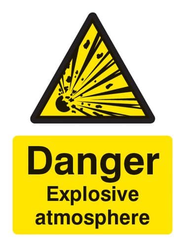 14480K Danger explosive atmosphere BS5499 Rigid Plastic (400x300mm) Safety Sign