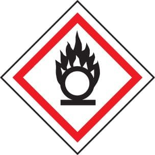14540U GHS Label - Oxidiser Rigid Plastic (100x100mm) Safety Sign