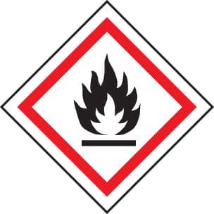 14541U GHS Label - Flammable Rigid Plastic (100x100mm) Safety Sign