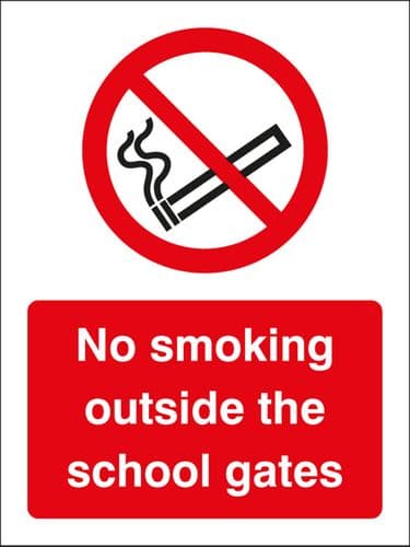 15462K No smoking outside the school gates Rigid Plastic (400x300mm) Safety Sign