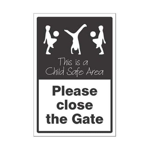15481P Please close the gate This is a child safe area sign - Rigid Plastic (600x400mm)