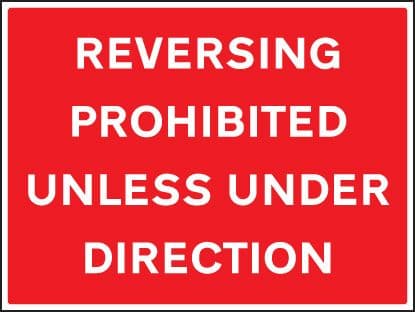 16432Q Reversing prohibited unless under direction Rigid Plastic ...