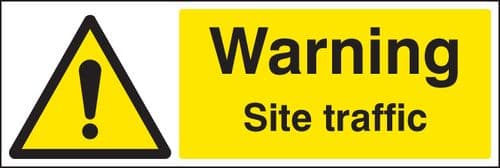 16460G Warning site traffic Rigid Plastic (300x100mm) Safety Sign