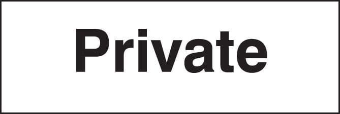 17014L Private Rigid Plastic 450x150mm Safety Sign