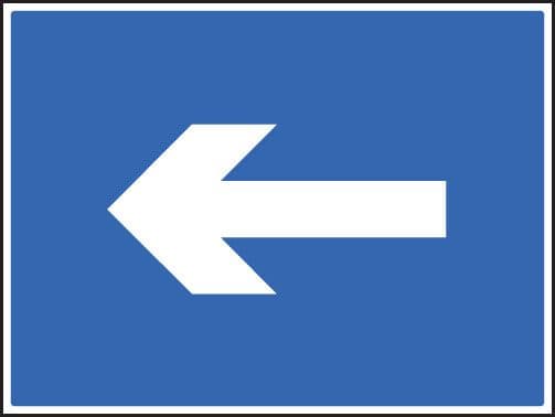 PVC Way In Left Sign 600mm x 450mm Spectrum Industrial Entry and Exit Signs Ar