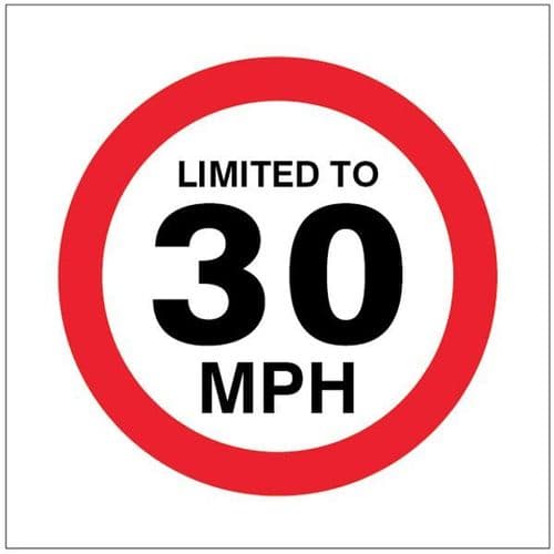 21817F Limited to 30mph Safety Sign