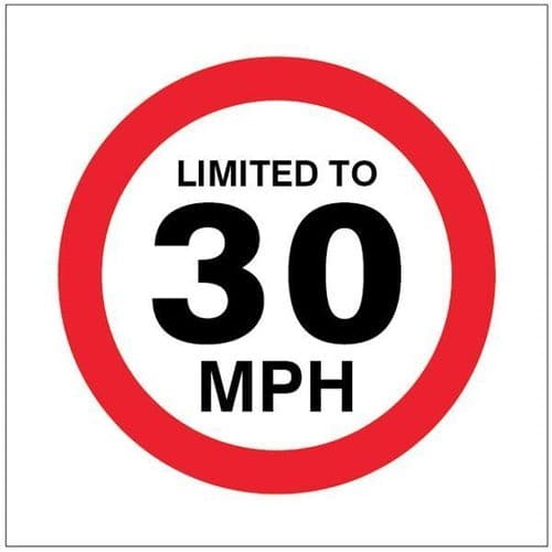 21817U Limited to 30mph Safety Sign