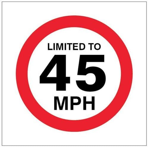 21819F Limited to 45mph Safety Sign