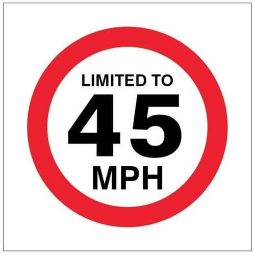 21819U Limited to 45mph Safety Sign