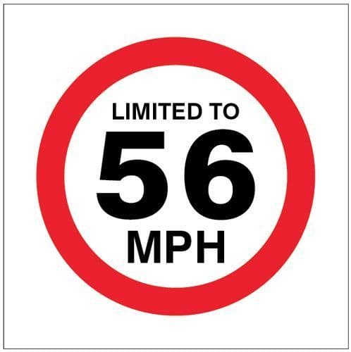 21821F Limited to 56mph Safety Sign