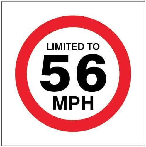 21821U Limited to 56mph Safety Sign
