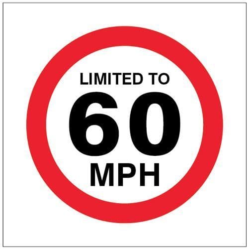 21823F Limited to 60mph Safety Sign