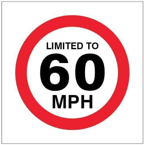 21823U Limited to 60mph Safety Sign