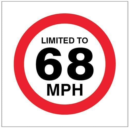 21824F Limited to 68mph Safety Sign
