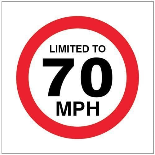 21825U Limited to 70mph Safety Sign
