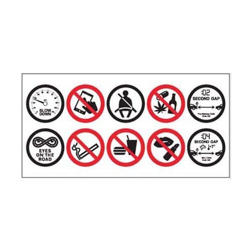 21827V Fatal five with distraction cab sticker sign - Self Adhesive Vinyl (300x150mm)