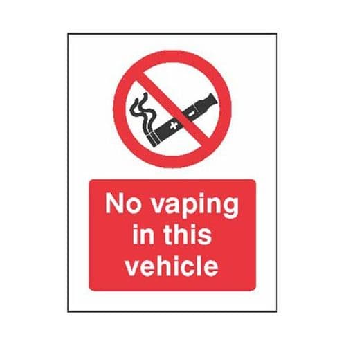 23059A No vaping in this vehicle sign - Self Adhesive Vinyl (100x75mm)