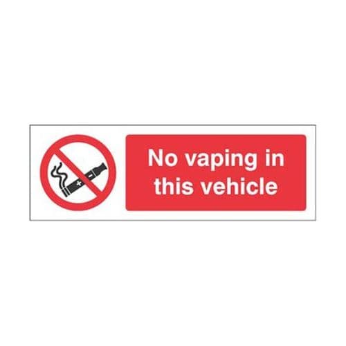 23059G No vaping in this vehicle sign - Self Adhesive Vinyl (300x100mm)