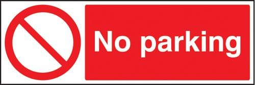 23218G No parking Self Adhesive Vinyl (300x100mm) Safety Sign