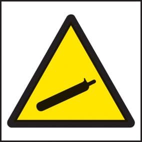 24415F Compressed gas symbol Self Adhesive Vinyl 200x200mm Safety Sign