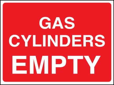 24440E Gas cylinder empty Self Adhesive Vinyl (200x150mm) Safety Sign