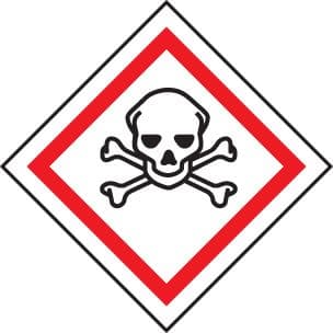 24543U Toxic GHS label Self Adhesive Vinyl (100x100mm) Safety Sign