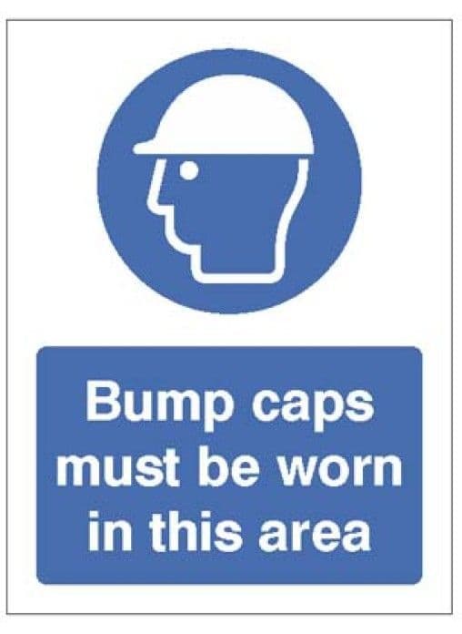 25024E Bump caps must be worn in this area sign - Self Adhesive Vinyl ...