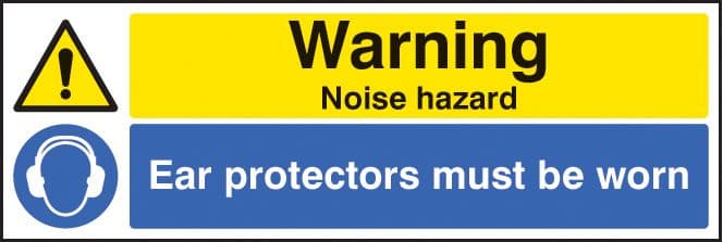 Warning Noise Hazard Ear Protection Must Be Worn Sign | BSS