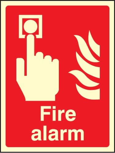 31010K Fire alarm Photoluminescent Rigid (400x300mm) Safety Sign