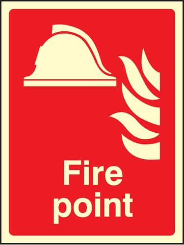 31014K Fire point Photoluminescent Rigid (400x300mm) Safety Sign