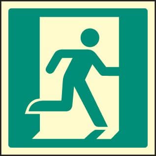 32040F Running man - right Photoluminescent Rigid (200x200mm) Safety Sign