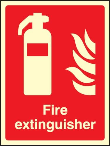 41013E Fire extinguisher Photoluminescent S/A Vinyl (200x150mm) Safety Sign