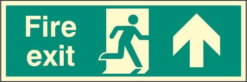52125 Fire exit up single sided 900x300mm photoluminescent (900x300mm) Safety Sign