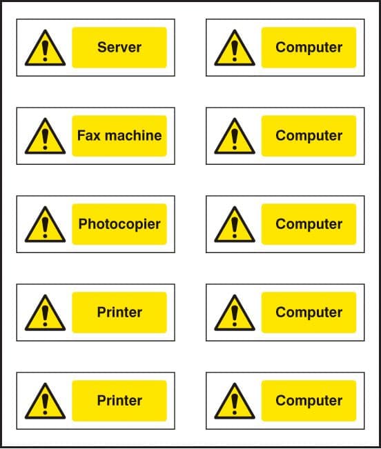 54040 Office labels various machinery sheet of 10 labels 40x18mm ...