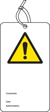 55064 ! double sided safety tags (pack of 10) (80x150mm) Safety Sign