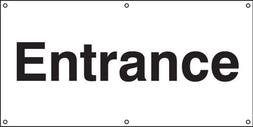 55094 Entrance banner c/w eyelets (1270x610mm) Safety Sign