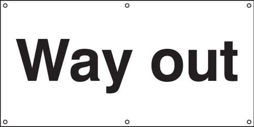 55095 Way out banner c/w eyelets (1270x610mm) Safety Sign