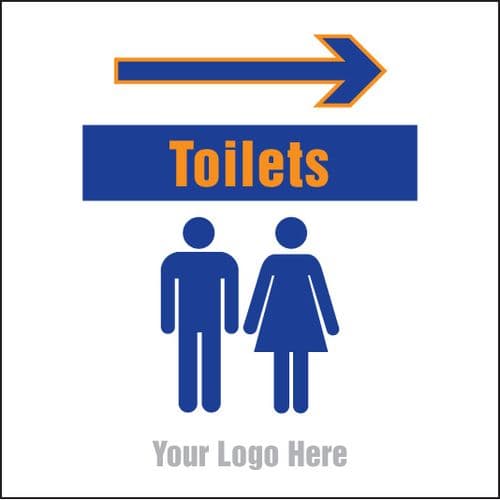 55710 Toilets, arrow right site saver sign 400x400mm  (400x400mm) Safety Sign