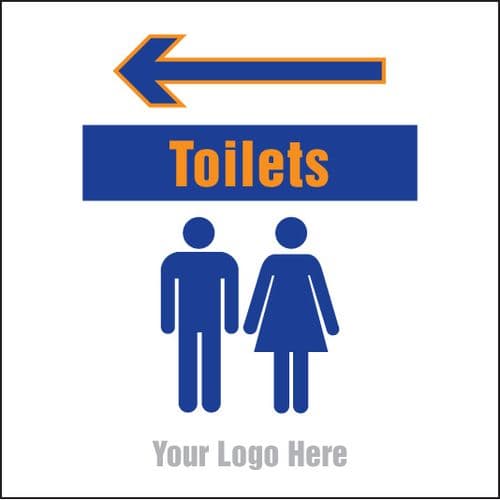 55711 Toilets, arrow left site saver sign 400x400mm (400x400mm) Safety Sign