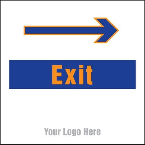 55737 Exit, arrow right site saver sign 400x400mm  (400x400mm) Safety Sign
