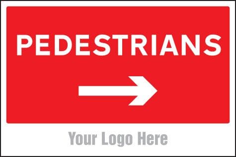 55757 Pedestrians, arrow right, site saver sign 600x400mm (600x400mm) Safety Sign