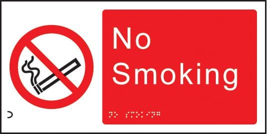 56168 Braille - No smoking  (300x150mm) Safety Sign