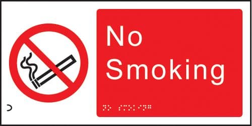 56168 Braille - No smoking (300x150mm) Safety Sign